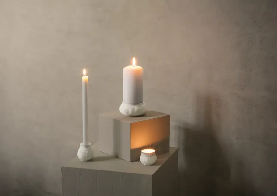 Curve candle sticks 7 cm, White