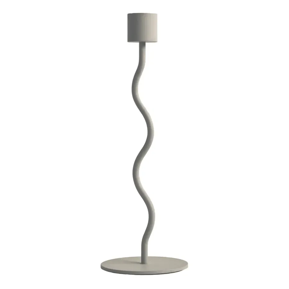 Curved candle holder 23 cm, Sand