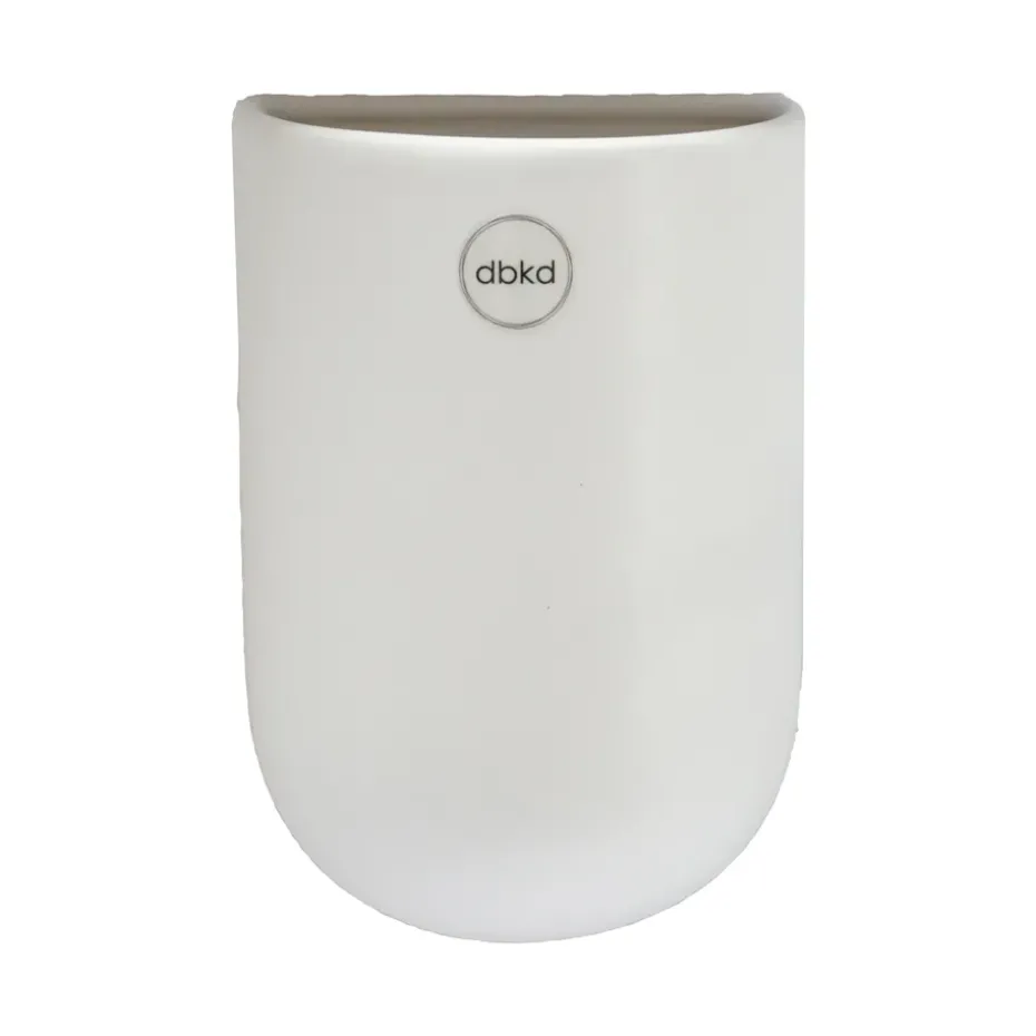 Cut wall-hang flower pot white, medium