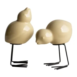 DBKD Swedish Birds Easter decoration 2-pack, Shiny yellow