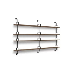 Demon wall shelf 4 levels, Walnut, 215 cm