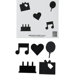 Design Letters Happy Birthday icons, Black