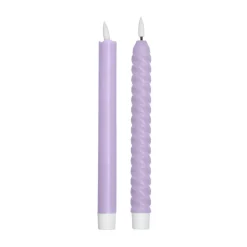 Design Letters LED candle 2-pack, Lilac