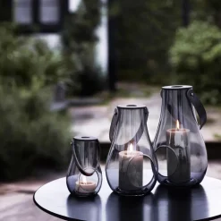 Design with Light candle holder smoke, 29 cm