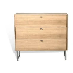 Deus chest of drawers 3 drawers, White pigmented matte lacquered oak