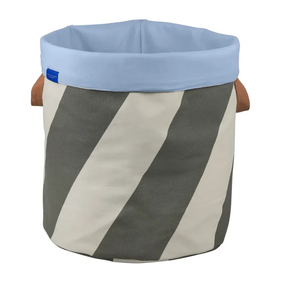 Diagonal laundry basket Ø40x50 cm, Dark olive-sand