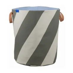 Diagonal laundry basket Ø40x50 cm, Dark olive-sand
