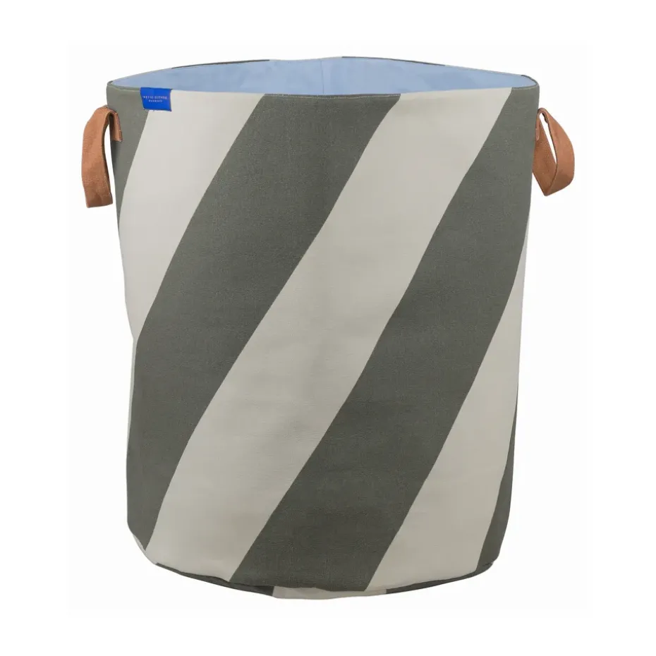 Diagonal laundry basket Ø40x50 cm, Dark olive-sand