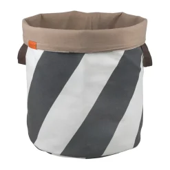 Diagonal laundry basket Ø40x50 cm, Dark grey-off-white