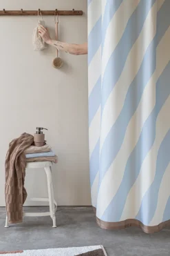 Diagonal shower curtain 150x200 cm, Light blue