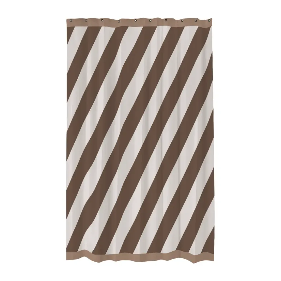 Diagonal shower curtain 150x200 cm, Chocolate