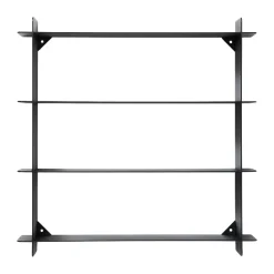 Division wall shelf, Black steel, 45x45x10 cm
