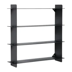Division wall shelf, Black steel, 45x45x10 cm