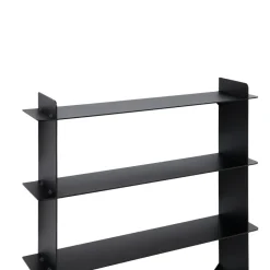 Division wall shelf, Black steel, 45x45x10 cm
