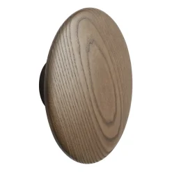 Dots wood hook dark stained brown, Ø17 cm