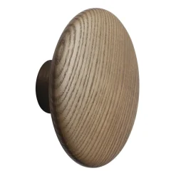 Dots wood hook dark stained brown, Ø13 cm