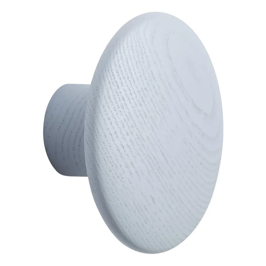 Dots wood hook light blue, Ø9 cm