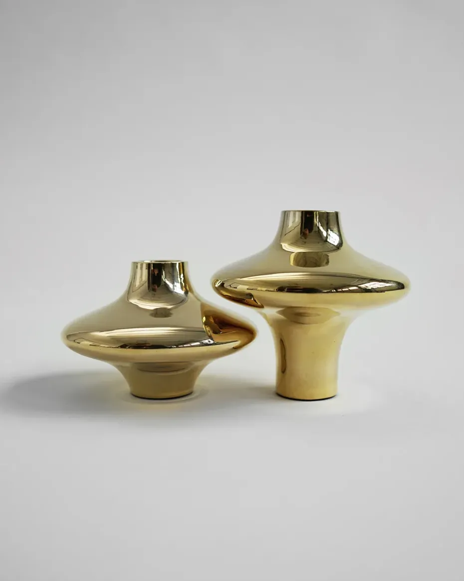 Doublet no. 01 small candlestick, Brass