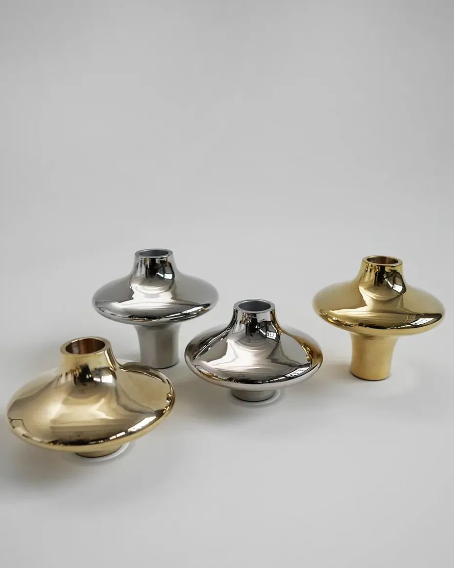 Doublet no. 01 small candlestick, Brass
