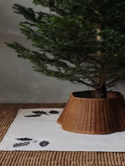Drape braided tree skirt Christmas tree basket, Natural