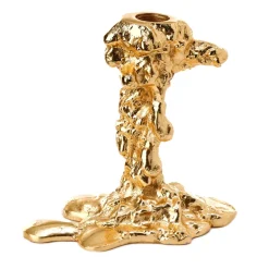 Drip candlestick 14 cm, Gold