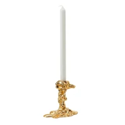 Drip candlestick 14 cm, Gold