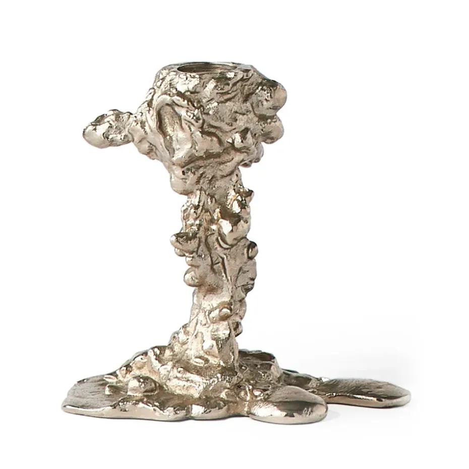 Drip candlestick 14 cm, Silver