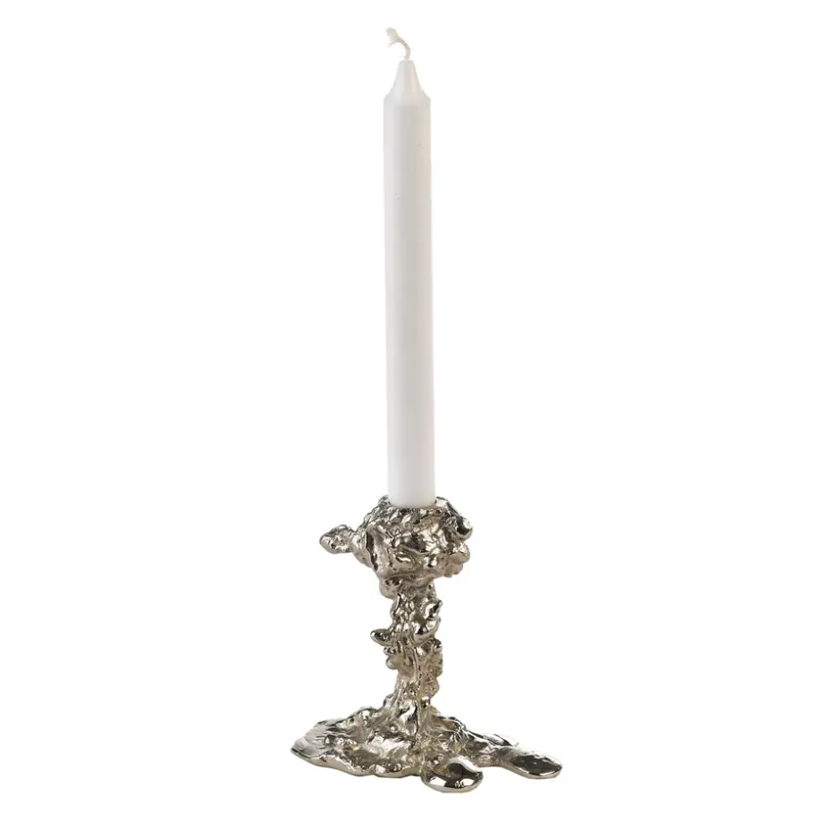 Drip candlestick 14 cm, Silver