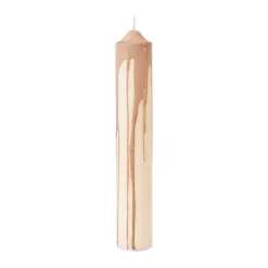 Drip pillar candle, Beige, 30 cm