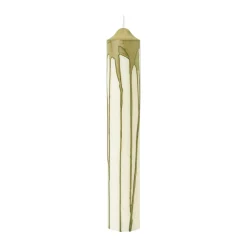 Drip pillar candle, Olive Green, 30 cm
