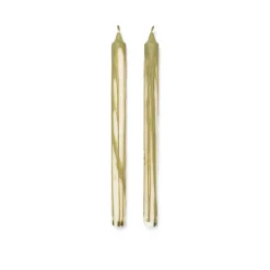 Dryp stearin candle 2-pack, Olive