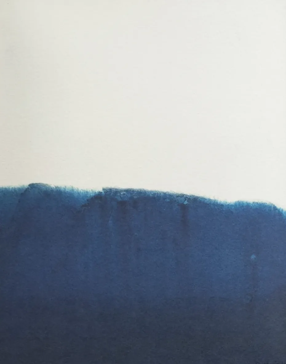 Dyeforindigo ocean 1 poster 40x50 cm, Blue-white