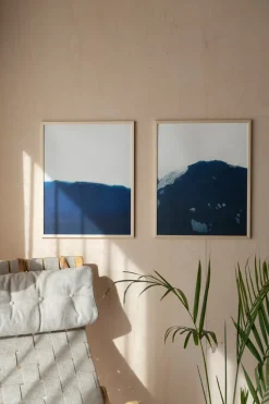 Dyeforindigo ocean 2 poster 40x50 cm, Blue-white