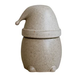 Eating Santa jar with lid large, Beige