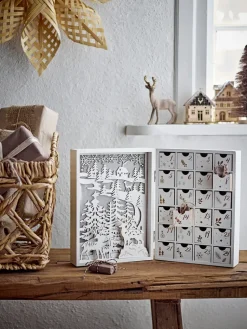 Elimar Advent Calendar with lighting, White