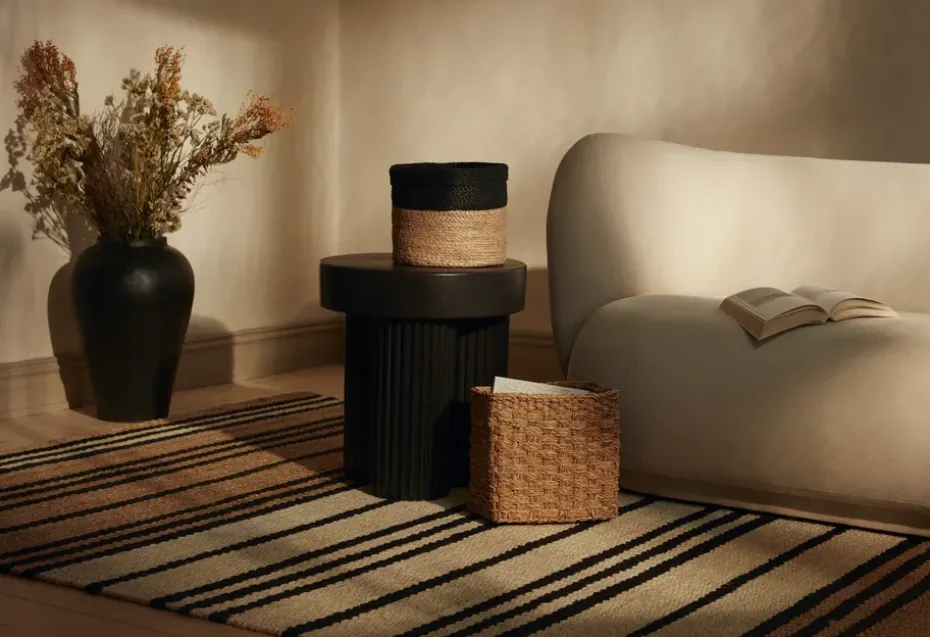 Elin storage basket 3-pack, Natural-black