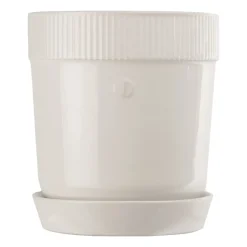 Elise flower pot with saucer Ø17 cm, White