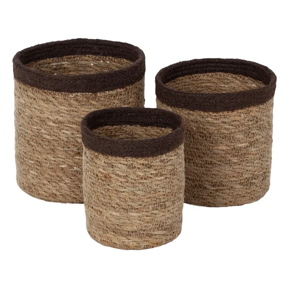 Emil storage basket 3-pack small, Natural-brown