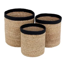 Emil storage basket 3-pack small, nature-black