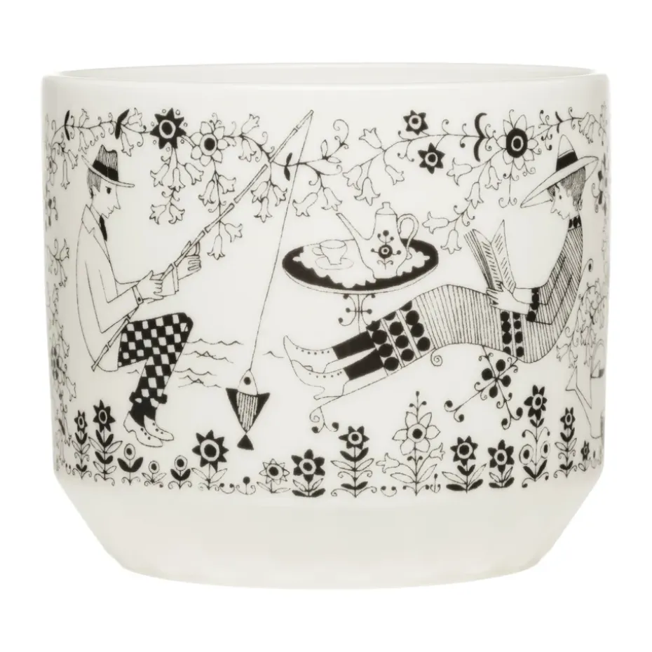 Emilia pot Ø14 cm, Black-white