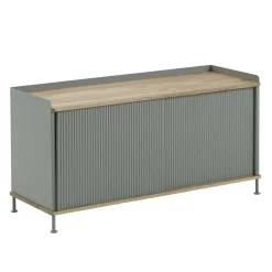Enfold sideboard low 125x45x63 cm, Oak-Dusty green