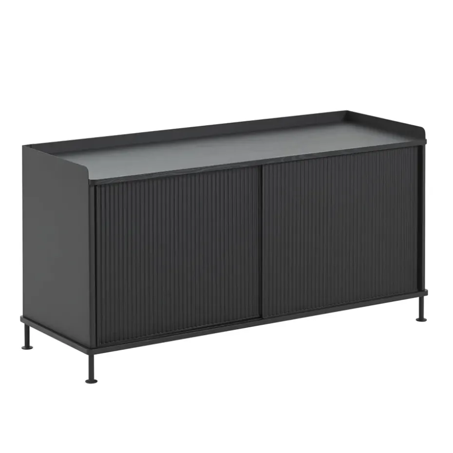 Enfold sideboard low 125x45x63 cm, Black-Black