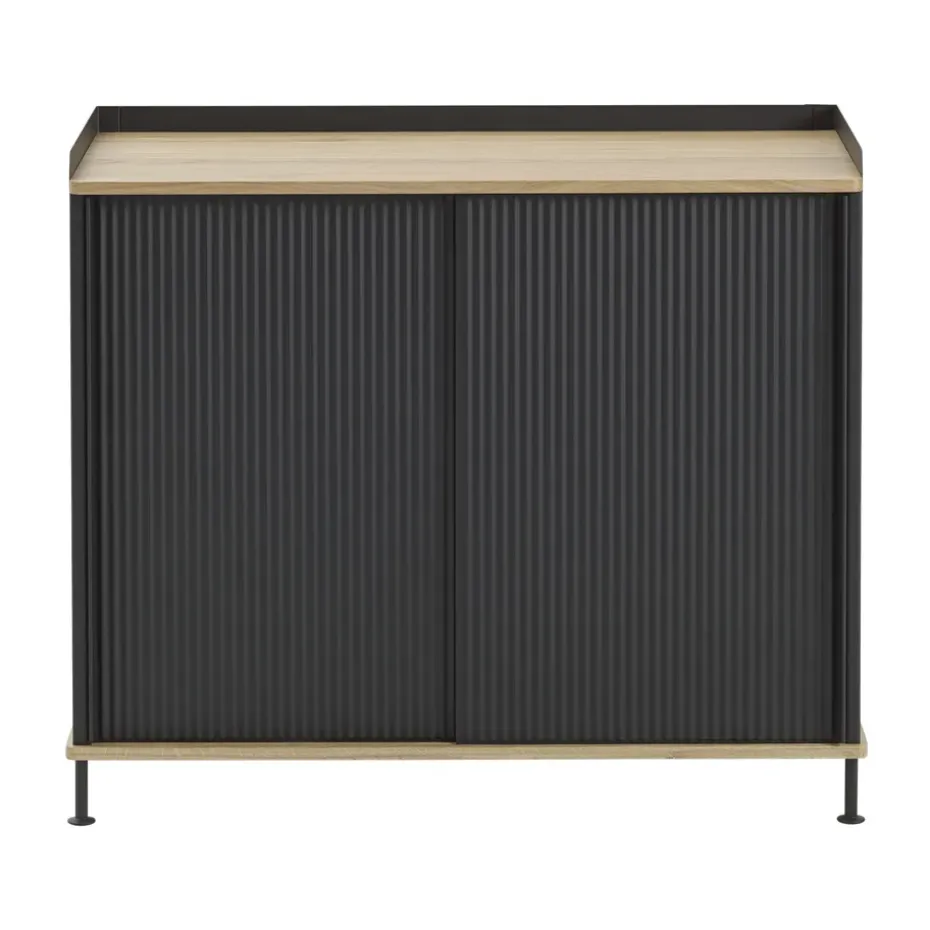 Enfold Sideboard 100x45x85 cm, Lacquered oak-anthracite black