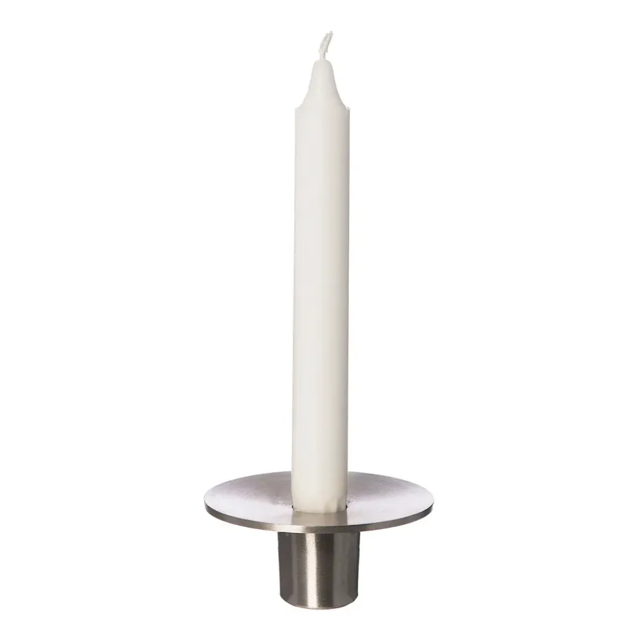 Ernst candle holder brushed aluminum Ø9.2 cm, 4 cm