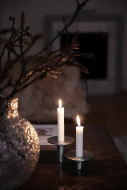Ernst candle holder brushed aluminum Ø9.2 cm, 4 cm