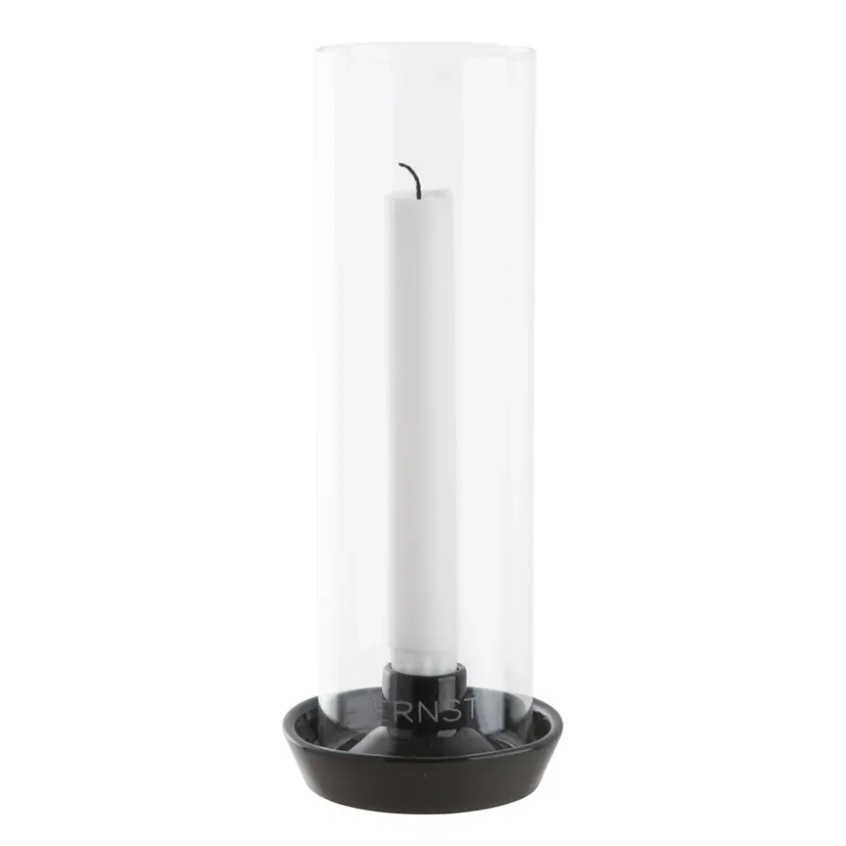Ernst candle sticks glass cylinder, Dark grey
