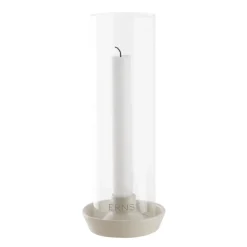 Ernst candle sticks glass cylinder, White