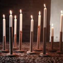 Ernst candle sticks made of wood 15 cm, nature