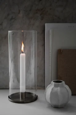 Ernst tealight holder for long candle 28 cm, Black aluminium