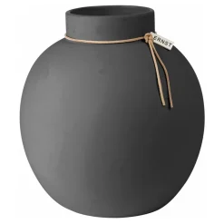 Ernst vase stoneware dark grey, 22 cm